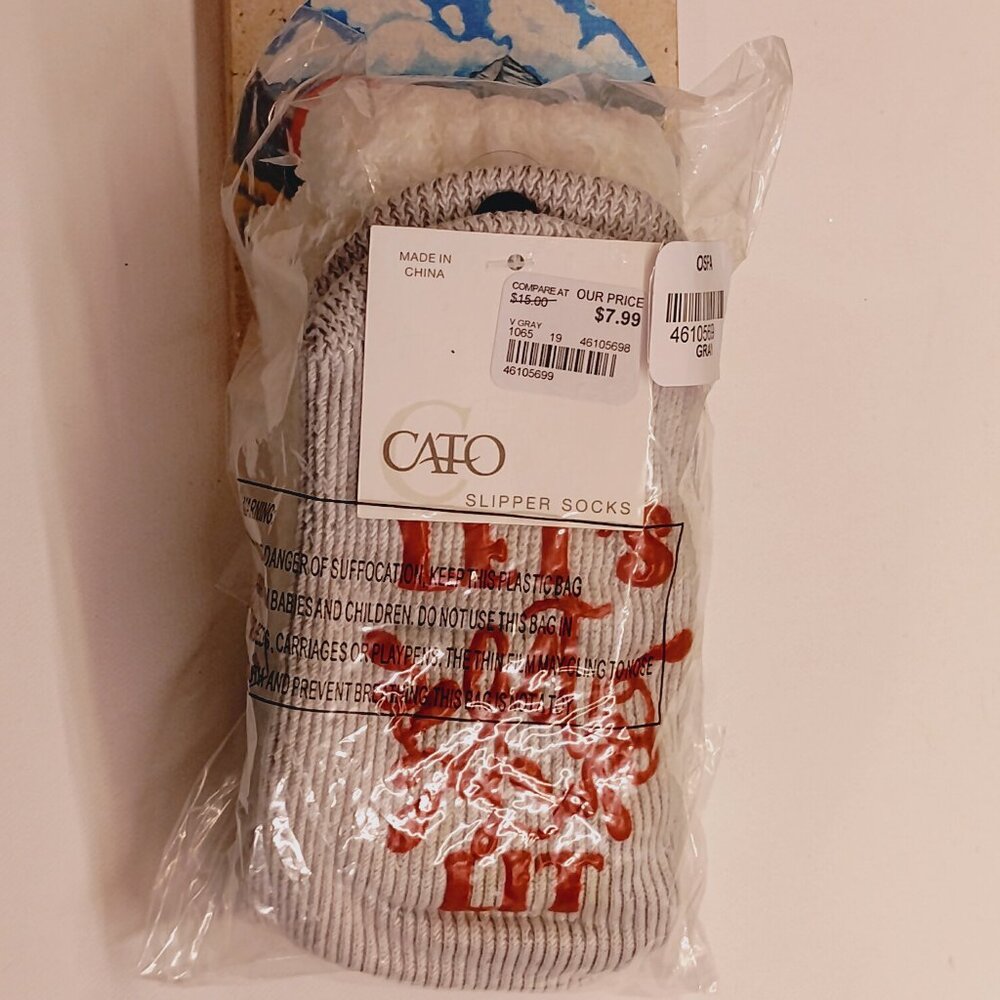 SEALED ~ Cato "Let's Get Lit" Plush Slipper Socks
